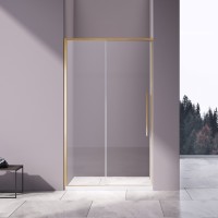 Душевая дверь Слим-Н (Slim-N) VDS-4SN100CLG, 1000, брашированное золото, стекло прозрачное  