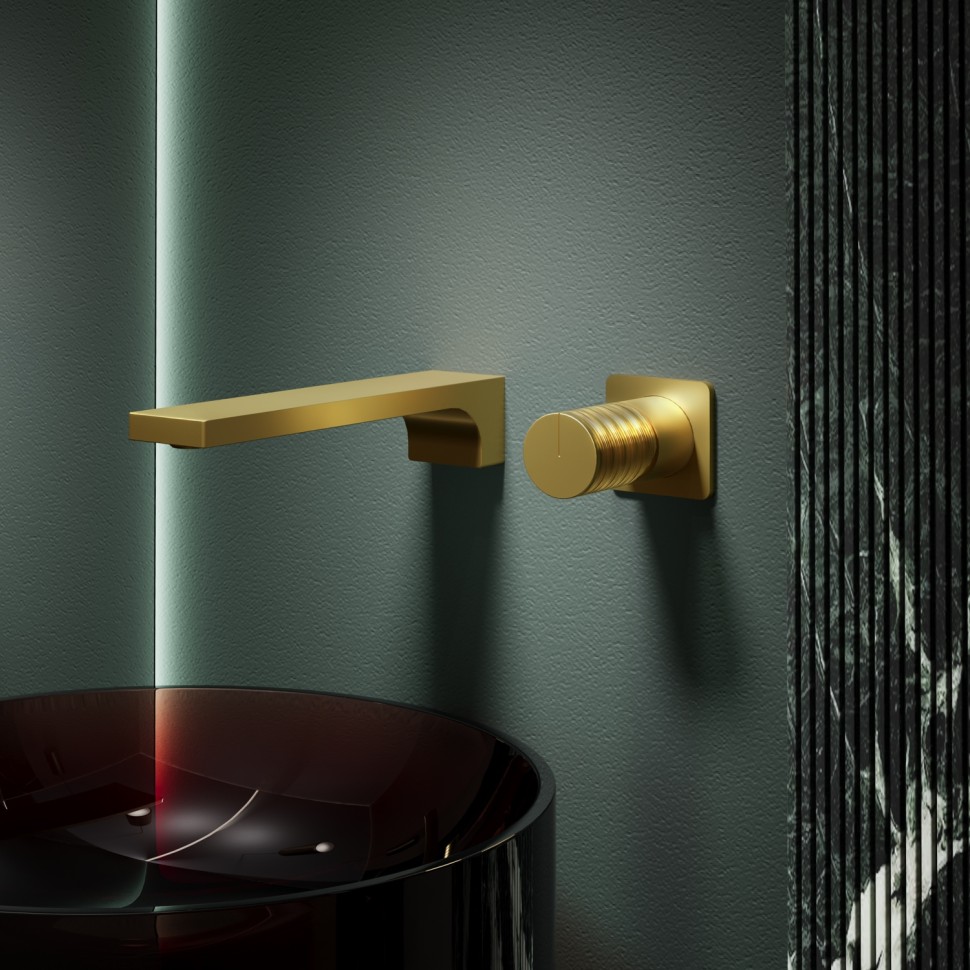 Смеситель для раковины Domus VBFW-5DM01BG встраиваемый, брашированное золото