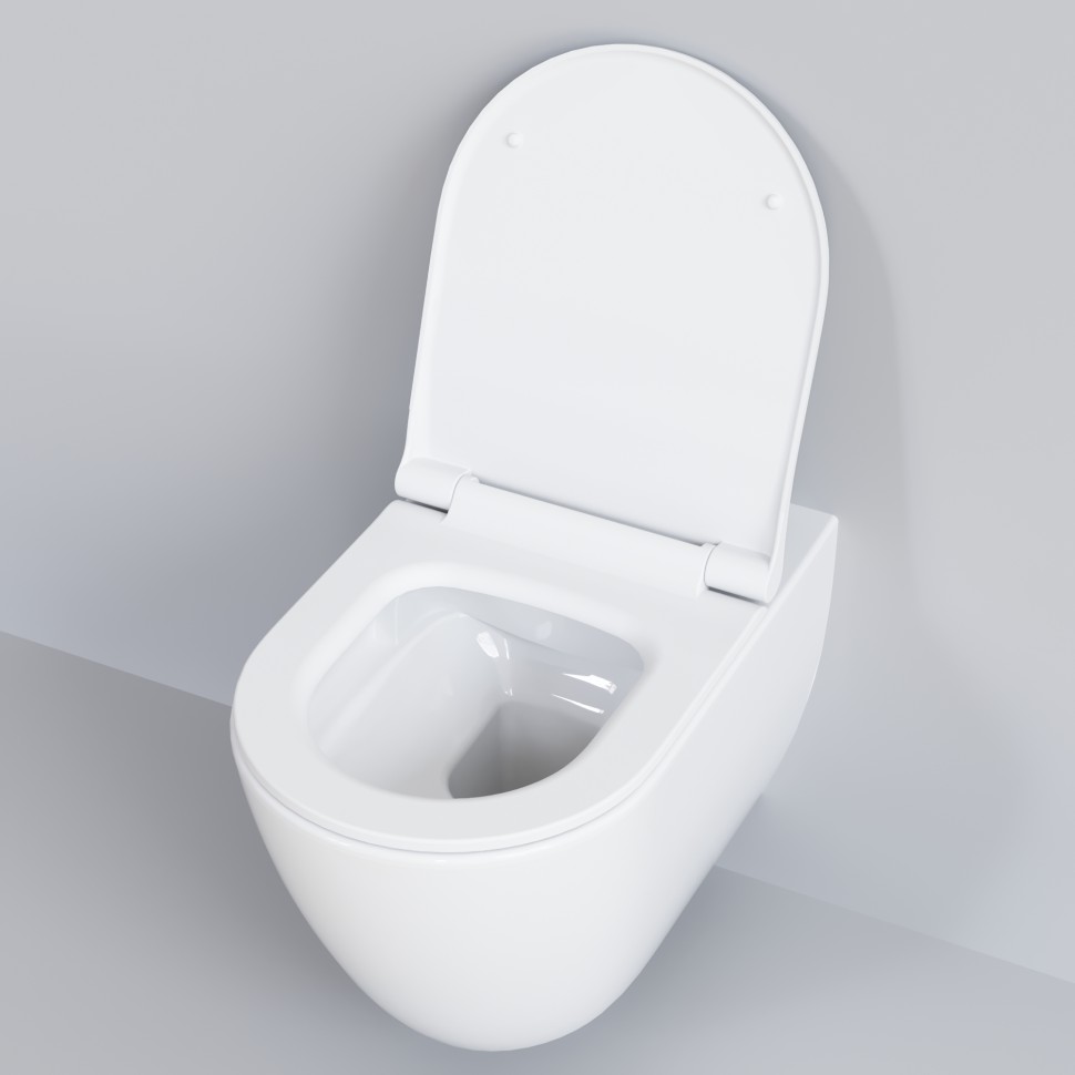 Унитаз Queen 113T20001R (570*360*400) БЕЛЫЙ подвесной БЕЗОБОДКОВЫЙ, 1 место