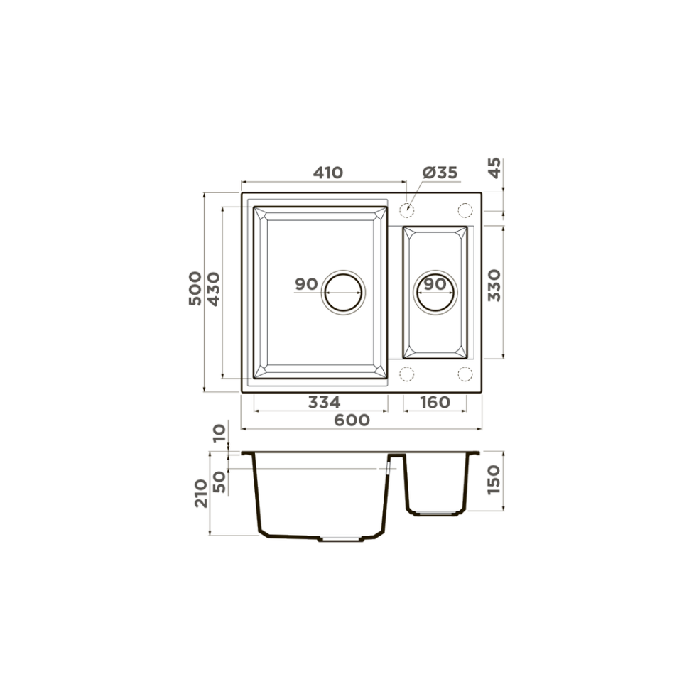 Кухонная мойка Omoikiri Sakaime 60-2-BE Tetogranit/ваниль
