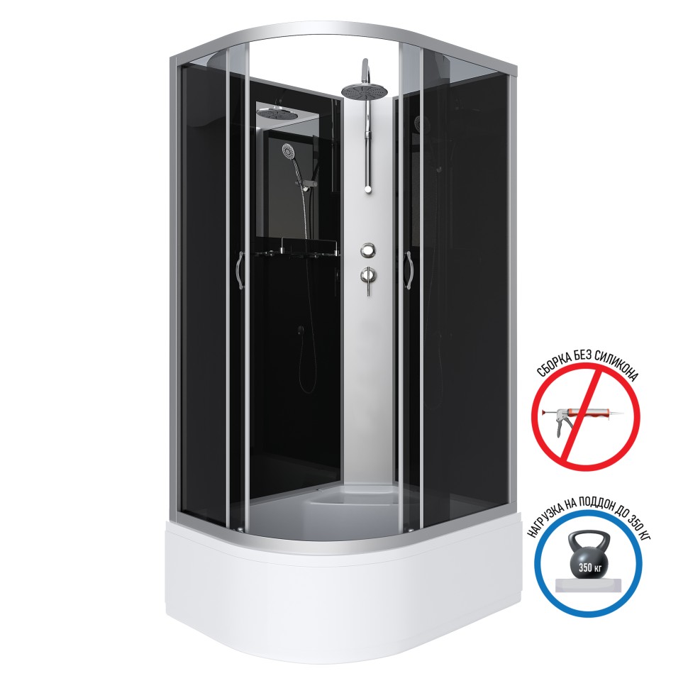 Душевая кабина Niagara Classic NG-2510-14RBKT (120х80х210) высокий поддон(40см),стекло тонированное,4 места