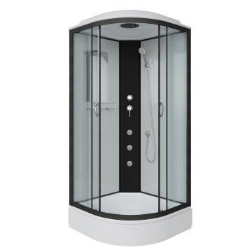 Душевая кабина Niagara Classic NG-6702-14G (100х100х215) средний поддон(26см),черный,стекло прозрачное,4 места
