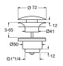 Донный клапан клик-клак GSI SPARES PCS24 для раковин/биде с переливом, цвет розовый матовый Blush