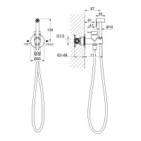 Смеситель встроенный с гигиеническим душем Timo Saona 2337/00SM хром