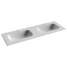 Раковина накладная мебельная CERAMICANOVA Grace прямоугольная 1410x457x137 с двумя чашами и отверстиями под смеситель цвет белый CN7022
