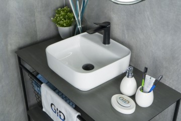 Раковина Gid N9044 51165 накладная белая 38.5x38.5x14