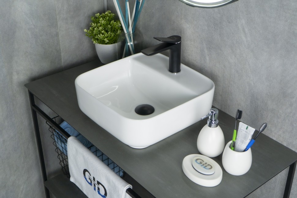 Раковина Gid N9044 51165 накладная белая 38.5x38.5x14