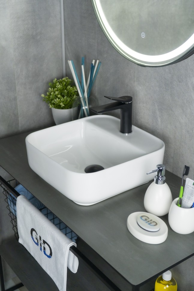 Раковина Gid N9044 51165 накладная белая 38.5x38.5x14