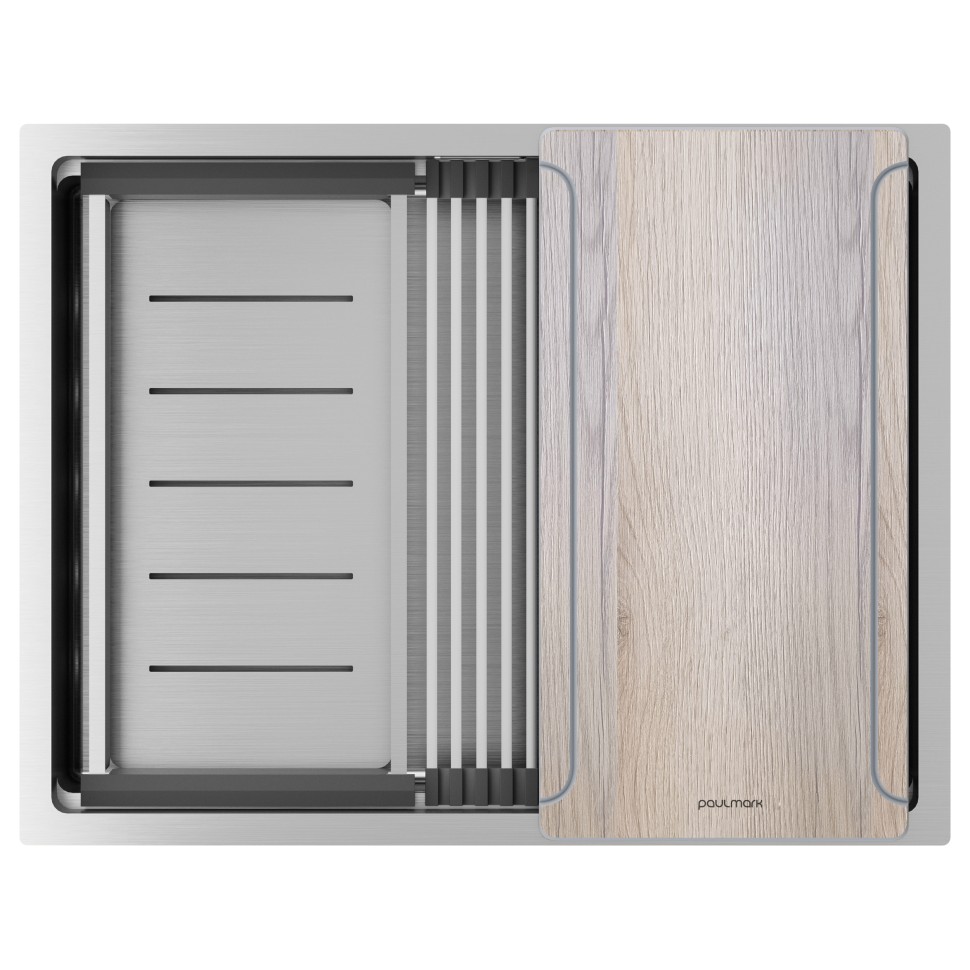 Мойка нерж. сталь NEXT-MULTI SINK 58-L UNI, PM785845-L-BS, брашированная сталь, 580х450мм, Paulmark