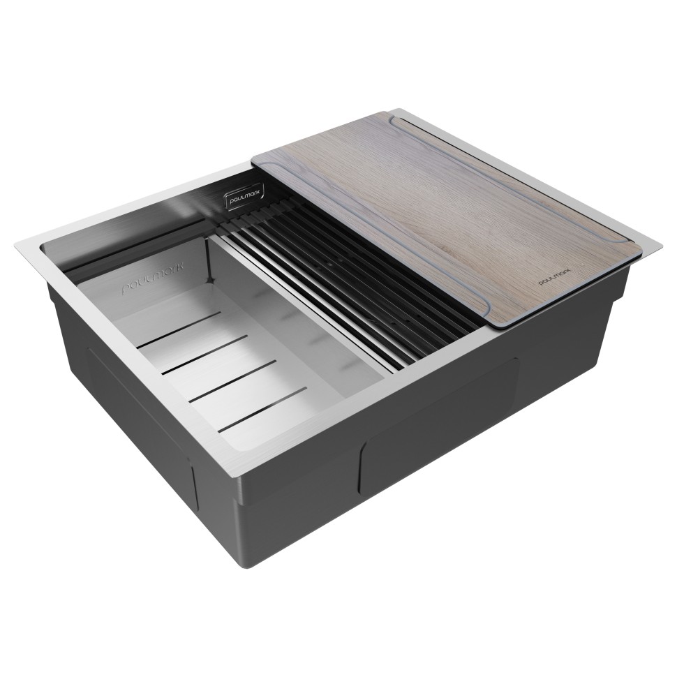 Мойка нерж. сталь NEXT-MULTI SINK 58-L UNI, PM785845-L-BS, брашированная сталь, 580х450мм, Paulmark