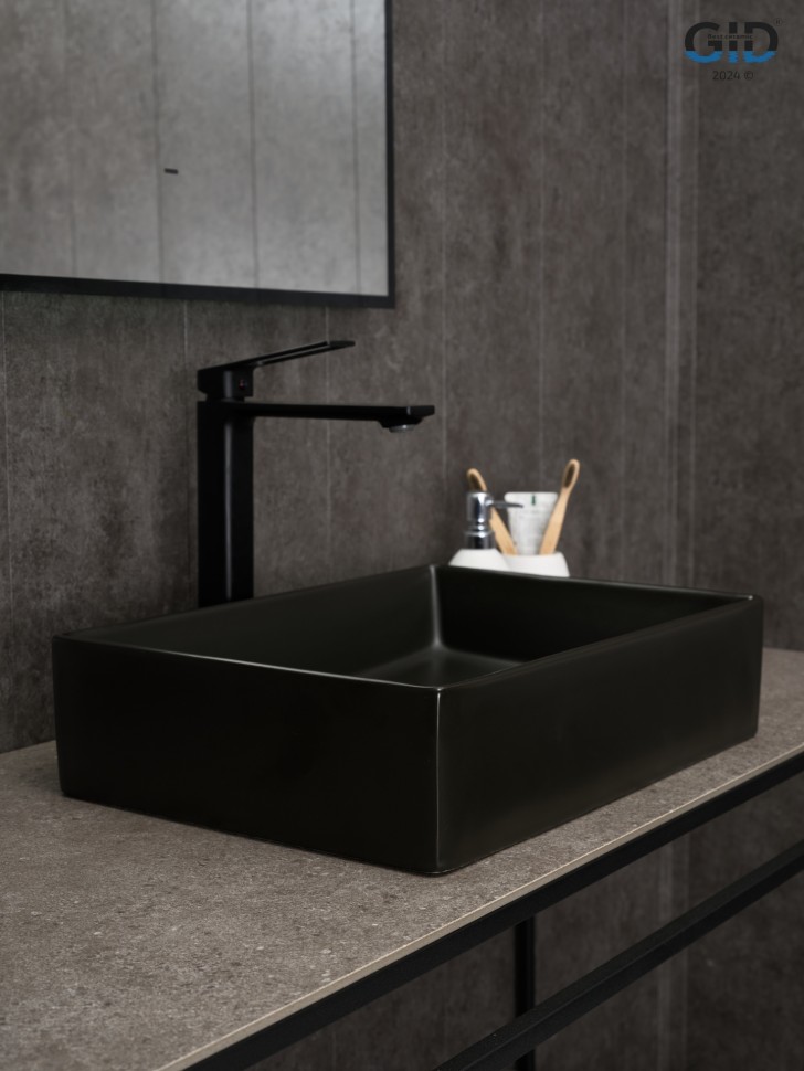 Раковина Gid Bm1204 53360 накладная черная матовая 45x32x11