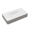 Раковина Vincea Caprise VCB-4CA100MWLG, Corian, цвет белый матовый + светло-серый матовый