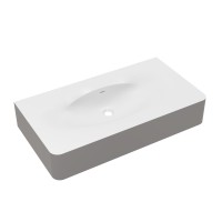 Раковина Vincea Caprise VCB-4CA100MWLG, Corian, цвет белый матовый + светло-серый матовый