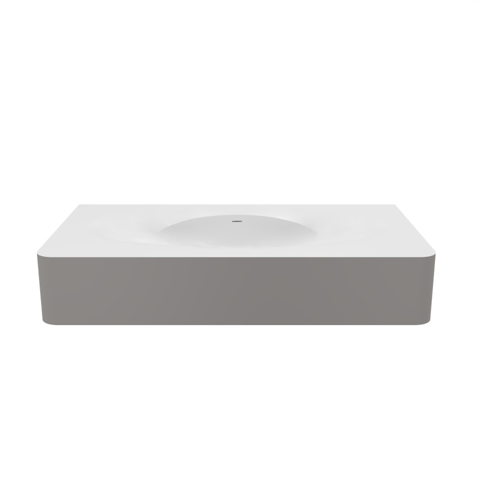 Раковина Vincea Caprise VCB-4CA100MWLG, Corian, цвет белый матовый + светло-серый матовый