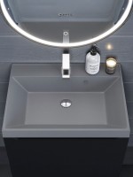 Раковина для ванной 60 см, Uperwood Classic Quartz, кварцевая, серая матовая, бетон