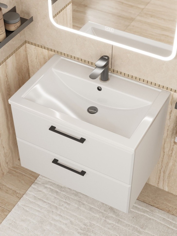 Тумба под раковину Uperwood Foster NEW 70 см, подвесная, белая