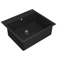 Кухонная мойка из искусственного камня Uperwood UPD-104, прямоугольная, цвет уголь