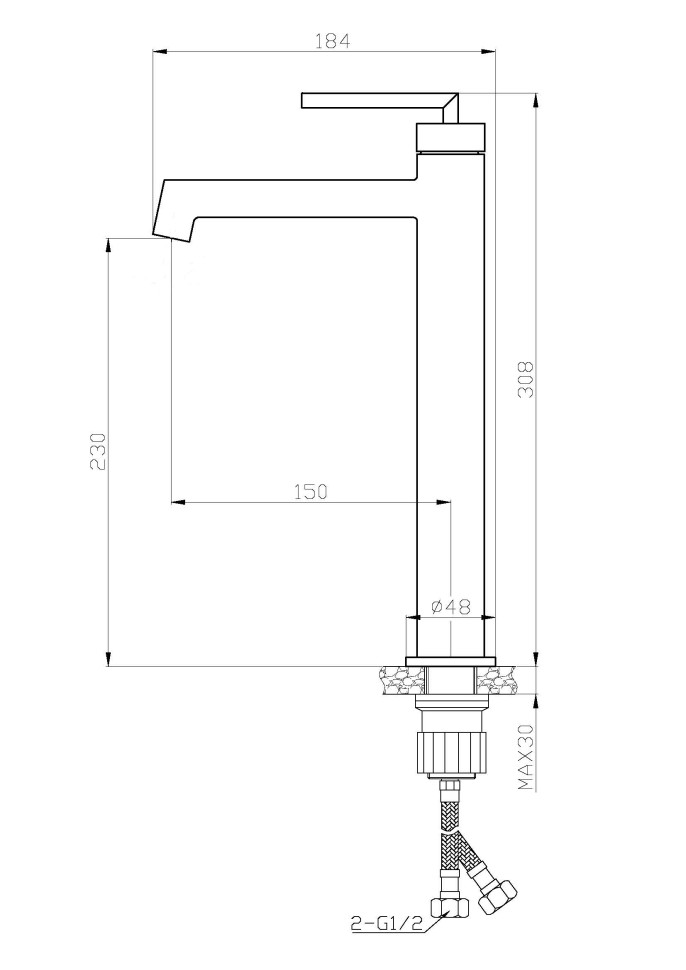 Смеситель для накладных BelBagno ACQUA ACQUA-LMC-CRM
