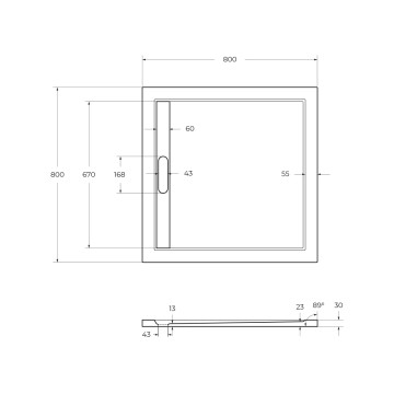 Поддон из искусственного мрамора CEZARES TRAY-AS-A-80-30-W