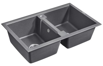 Мойка TANDEM 80/2, IT-GRANIT, PM238150-DG, графит, 810х500 мм, Paulmark