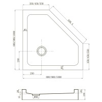 Душевой поддон Veconi Tezeo acrylic TZ-53B, 900x900x150, акрил, черный