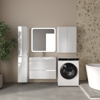 Тумба подвесная STYLE LINE "Атлантика 80", Люкс Плюс белый глянец с раковиной Атлантика 80  