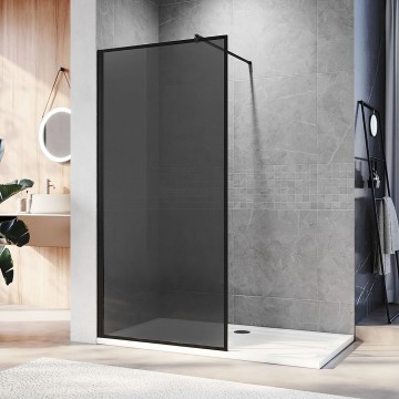Душевая перегородка Veconi Korato KR-81B, 1100x2000, черный, стекло тонированное