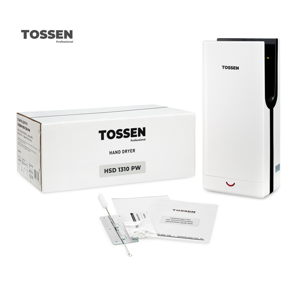 TOSSEN HSD 1310 PW - погружная сушилка для рук (коллекция «Классический белый»)  