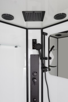 Душевая кабина Niagara Premium NG-6901-01G BLACK (90х90х210) низкий поддон(16 см),черный,стекло тонированное,4 места