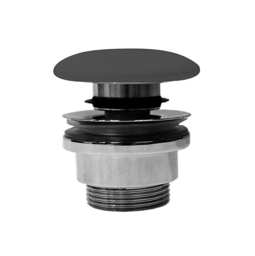 Донный клапан клик-клак GSI SPARES PCS26 для раковин/биде с переливом, цвет черный матовый Ardesia  