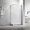 Душевой угол Veconi Rovigo RV-27G, 900x900x1900, золото брашинг, прозрачное стекло New