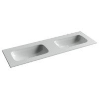 Раковина накладная мебельная CERAMICANOVA Grace прямоугольная 1410x457x137 с двумя чашами без отверстий под смеситель цвет белый CN7022wx