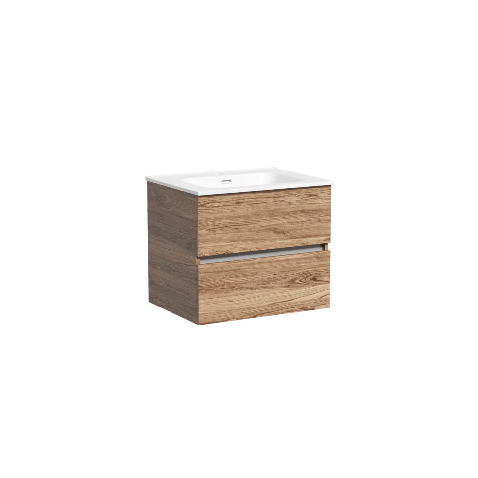 Тумба подвесная SANCOS Urban 590х450х550, c двумя ящиками оснащенными доводчиками, дуб чарльстон, арт. UR60ECH
