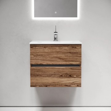 Тумба подвесная SANCOS Urban 590х450х550, c двумя ящиками оснащенными доводчиками, дуб чарльстон, арт. UR60ECH