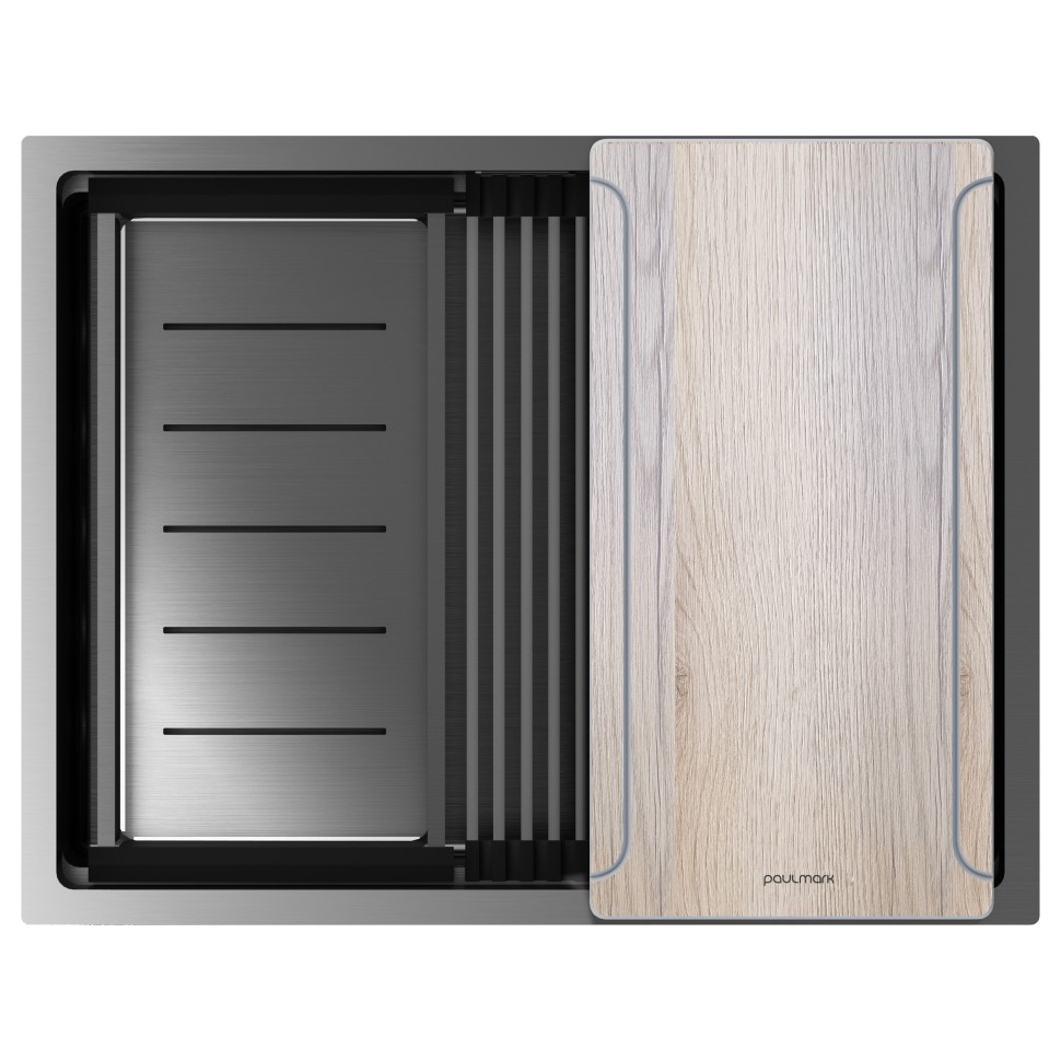 Мойка нерж. сталь NEXT-MULTI SINK 58-L UNI, PM785845-L-GM, вороненая сталь, 580х450мм, Paulmark