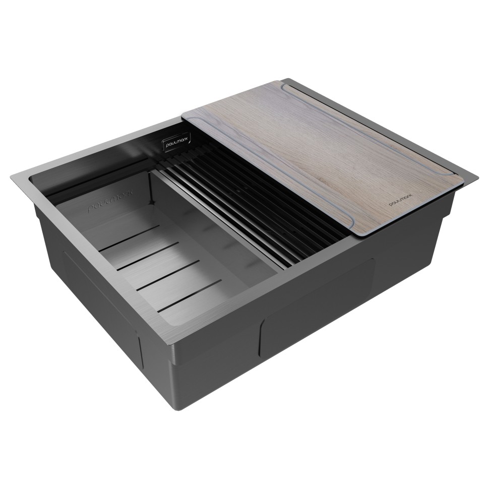Мойка нерж. сталь NEXT-MULTI SINK 58-L UNI, PM785845-L-GM, вороненая сталь, 580х450мм, Paulmark
