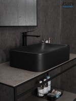 Раковина Gid Bm9598 53365 накладная черная матовая 61x38x15