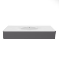 Раковина Vincea Caprise VCB-4CA120MWG, Corian, цвет белый матовый + серый матовый