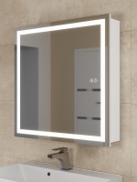 Зеркало шкаф с подсветкой в ванную 70 см, Uperwood Tanos, белое