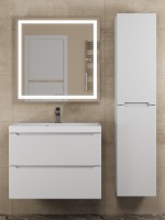 Зеркало шкаф с подсветкой в ванную 70 см, Uperwood Tanos, белое