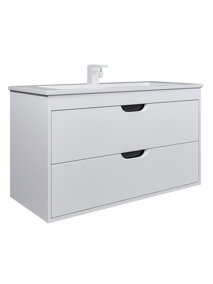 Тумба под раковину для ванной подвесная Uperwood Modul 95х44,4х55 см, белая/графит