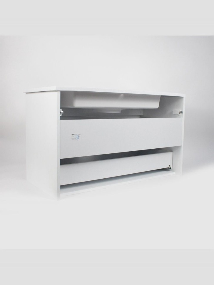 Тумба под раковину для ванной подвесная Uperwood Modul 95х44,4х55 см, белая/графит