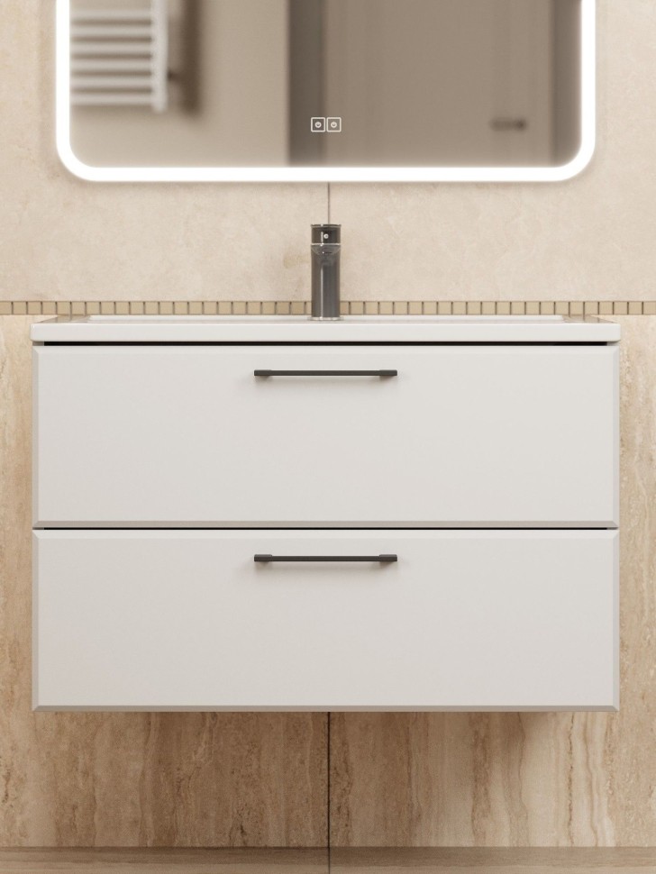 Тумба под раковину Uperwood Foster NEW 80 см, подвесная, белая