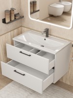 Тумба под раковину Uperwood Foster NEW 80 см, подвесная, белая