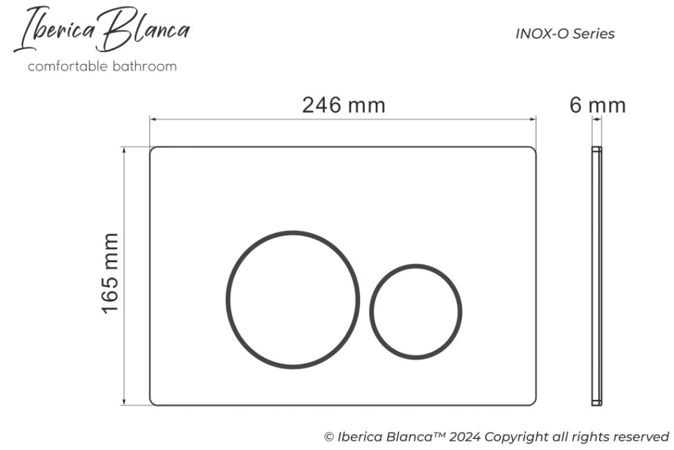 Комплект 2в1 IBERICA BLANCA инсталляция SILENCIO MINI, кнопка смыва INOX-O золото глянцевое (IB.001M.816)