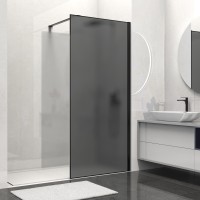 Душевая перегородка Walk-In VSW-1HS100GFB, 1000*2000, черный матовый, стекло матовое тонированное
