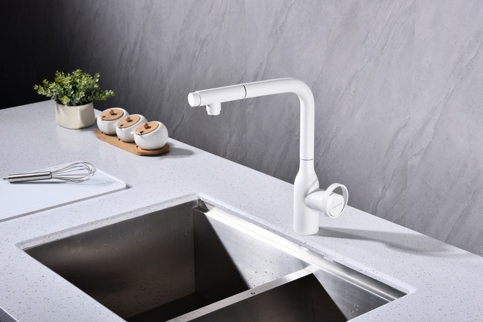 Смеситель для кухни Urban, белый матовый, Ur213104-431(WH), Starke-Paulmark