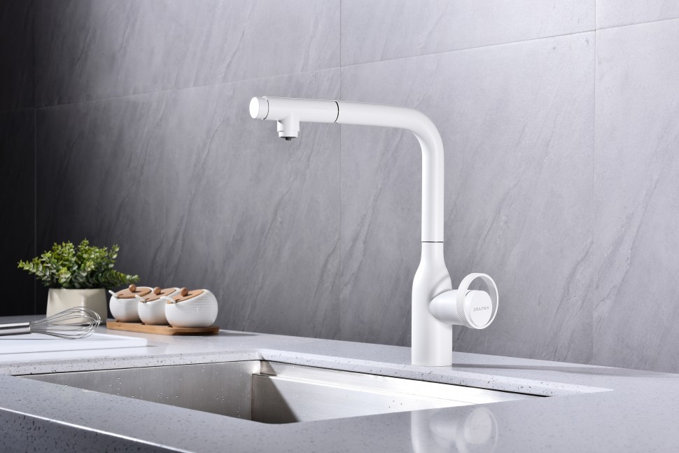 Смеситель для кухни Urban, белый матовый, Ur213104-431(WH), Starke-Paulmark