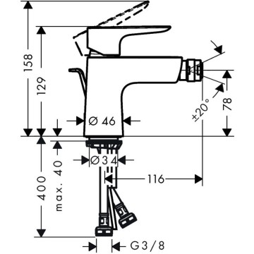 Смеситель для биде Hansgrohe Talis E 71720990 золото
