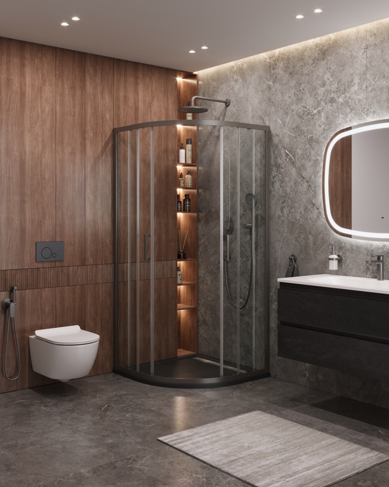 Душевой уголок CEZARES MOLVENO-R-2-90-C-GM-IV